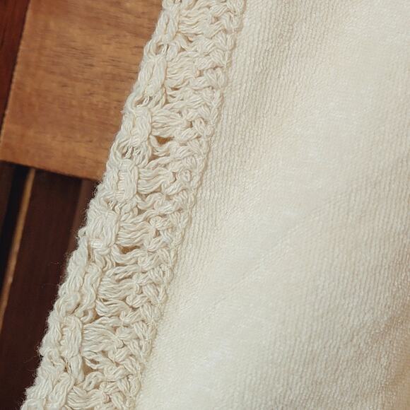 NWT Hello Nite! Straw Hat Cream Terry & Lace Shorts Sz S - Picture 3 of 6